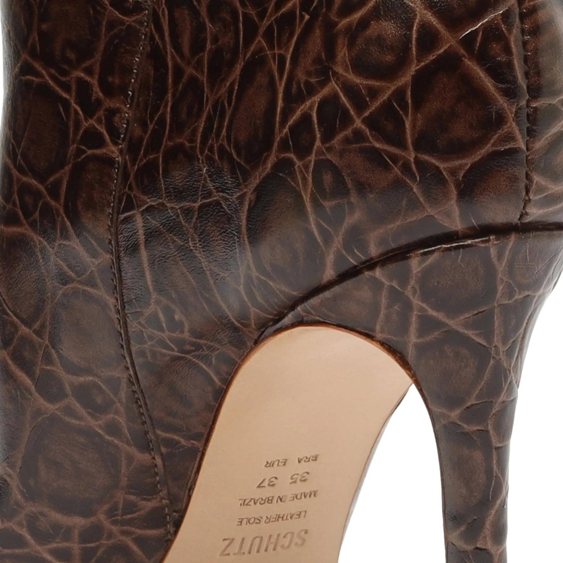 Ashlee Crocodile-Embossed Leather Bootie