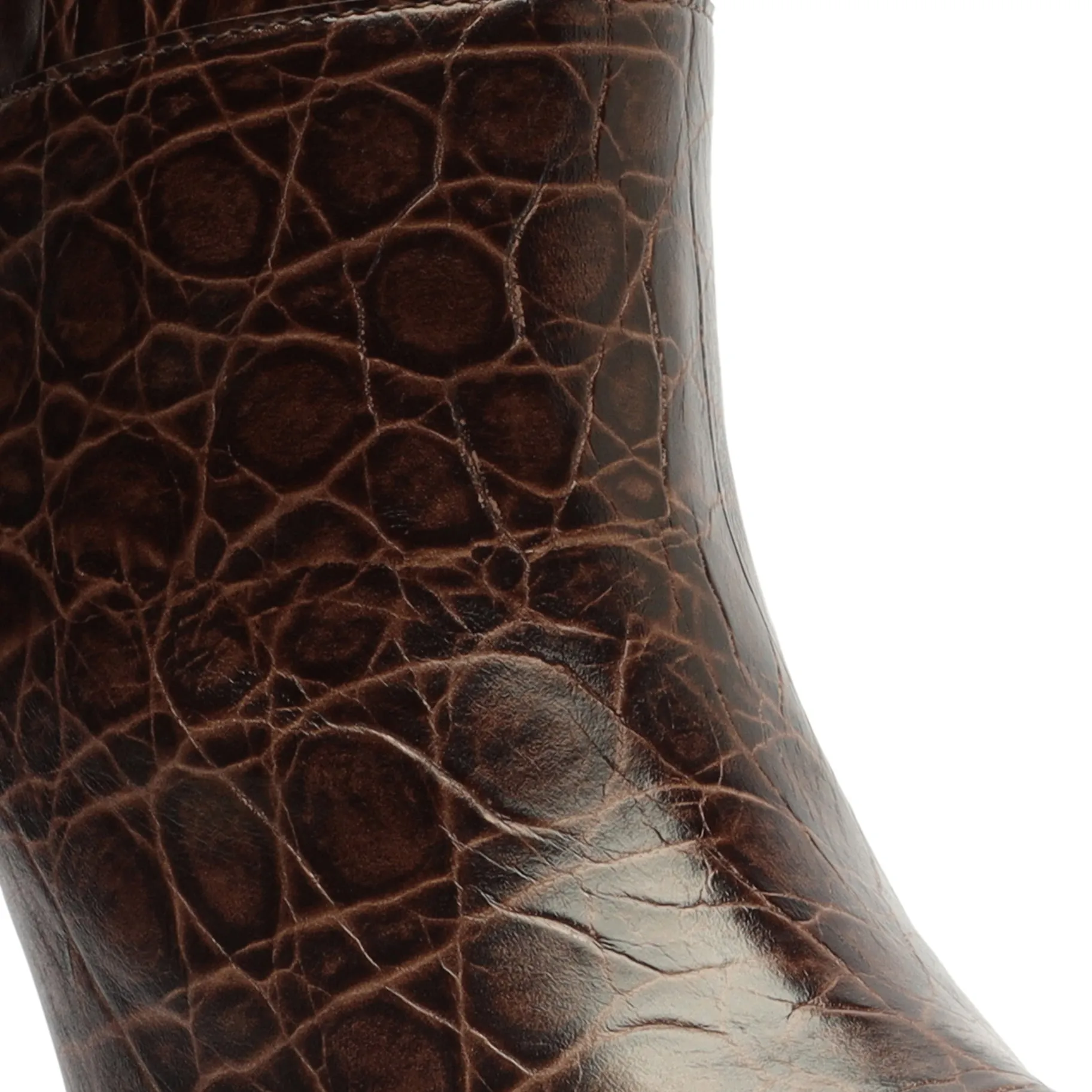 Ashlee Crocodile-Embossed Leather Bootie