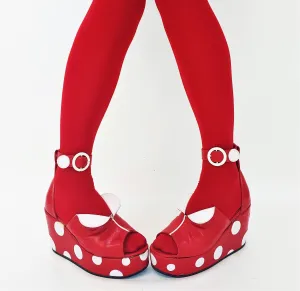 Cartoon Polkadot Platform Sandals