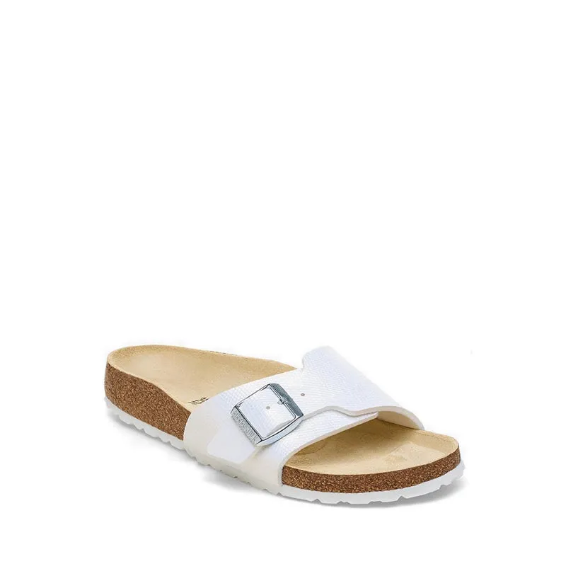 Catalina Birki Flor Shiny Lizard White