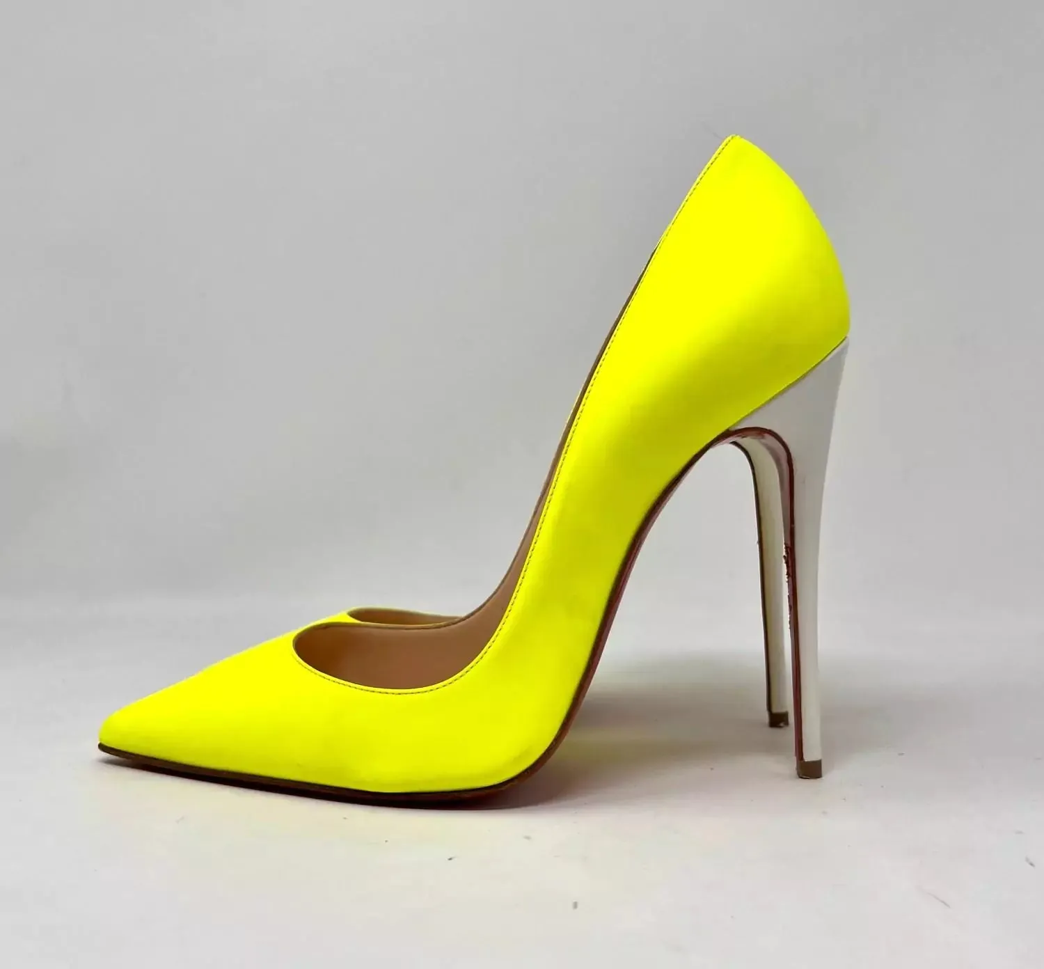 Christian Louboutin So Kate 120 Fluo Yellow Calf Leather Heel 36 UK 3