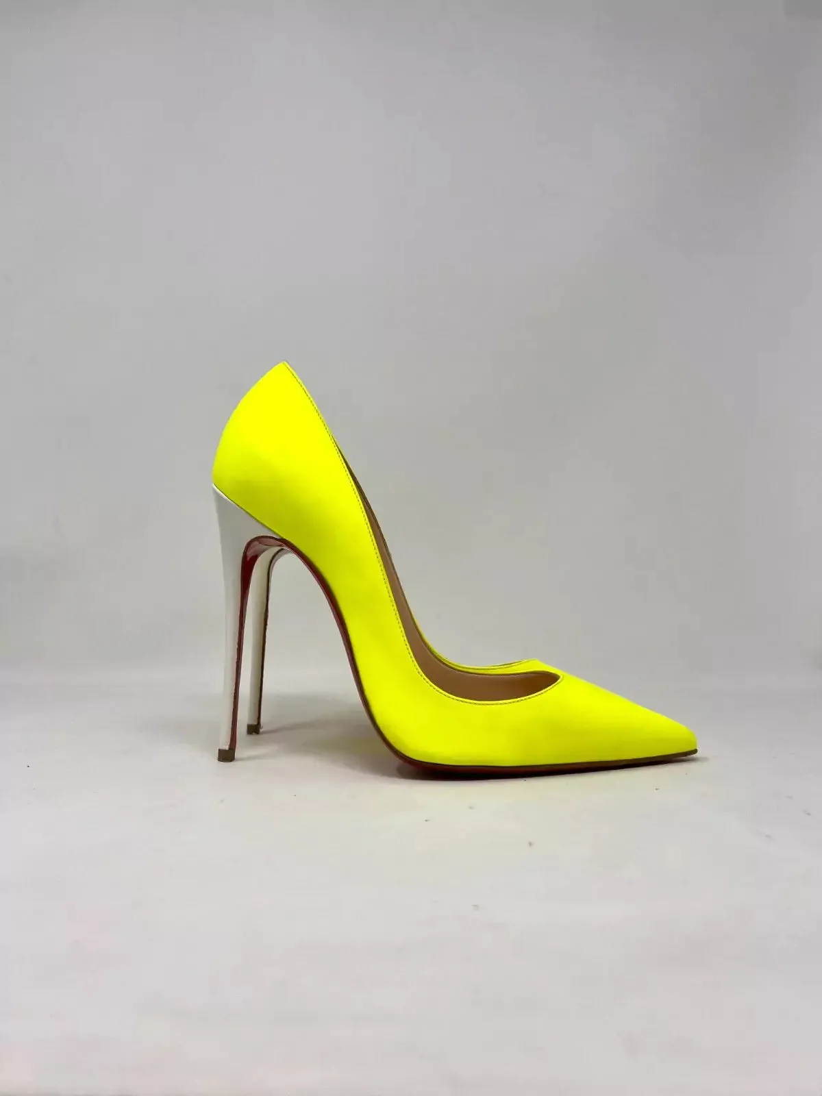 Christian Louboutin So Kate 120 Fluo Yellow Calf Leather Heel 36 UK 3