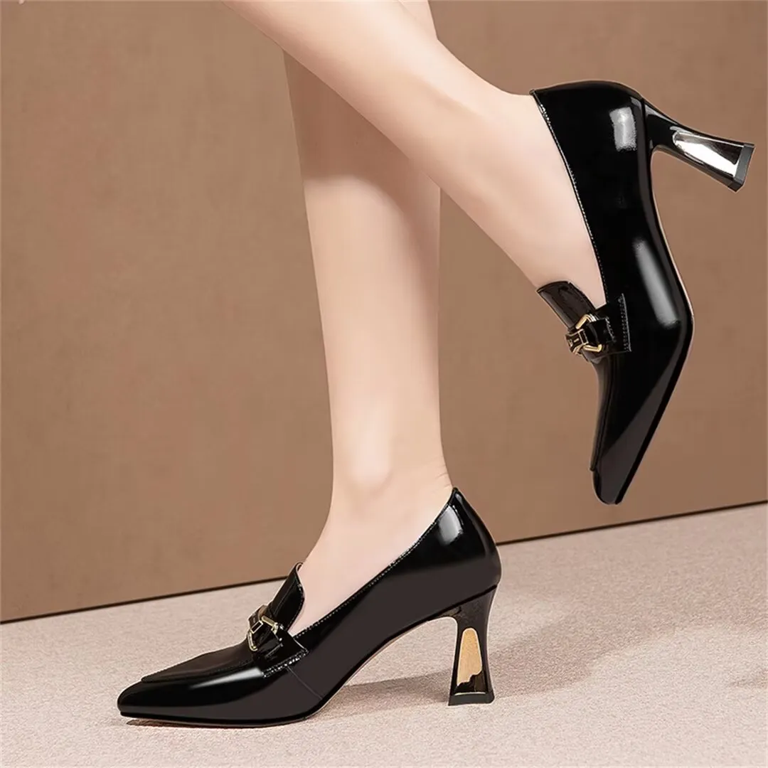 Classic Chic Cow Leather Pumps