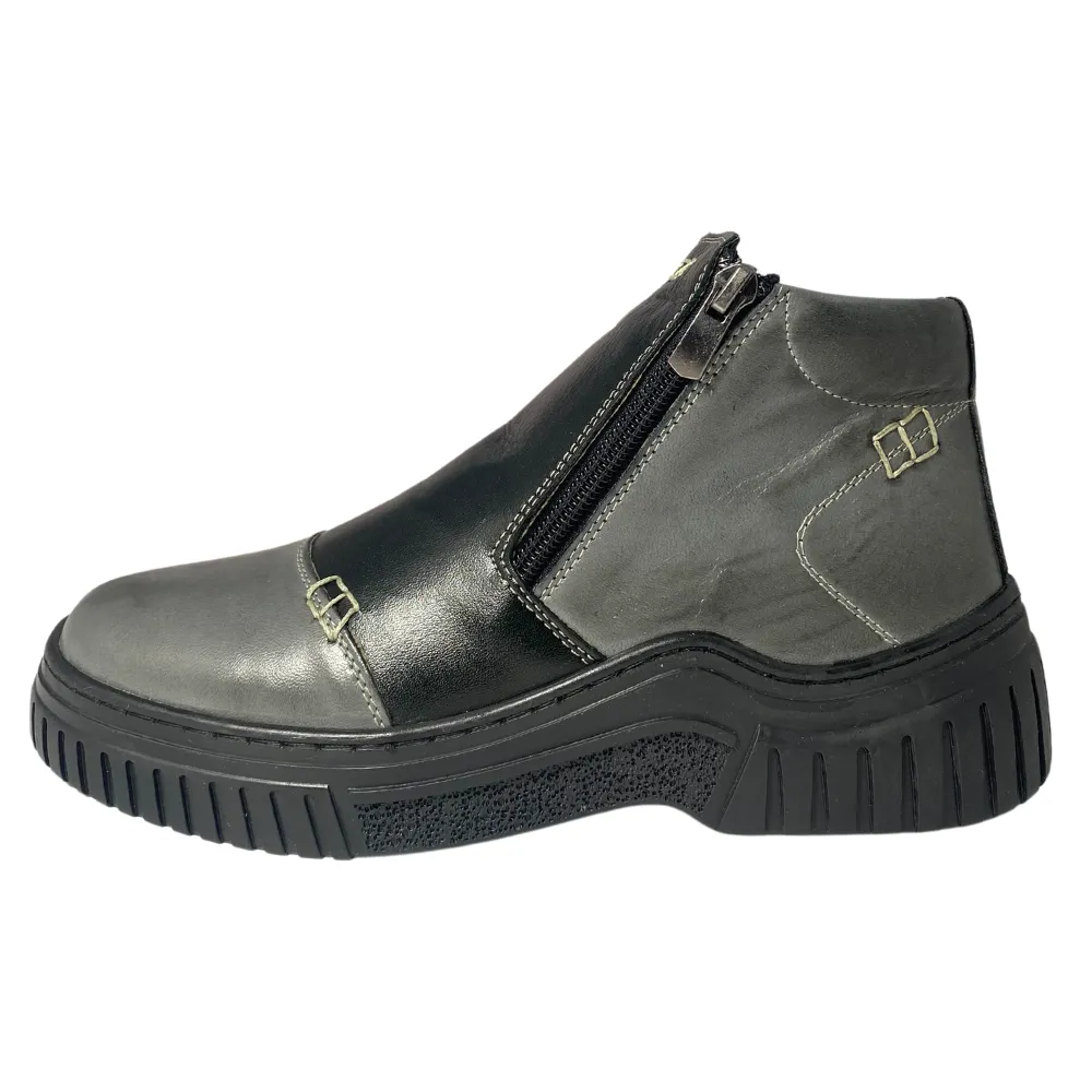 Eric Nurnberg Womens Jade Leather Boot - Black/Grey