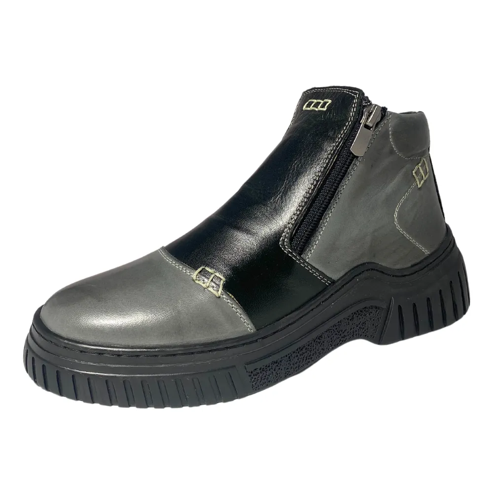 Eric Nurnberg Womens Jade Leather Boot - Black/Grey