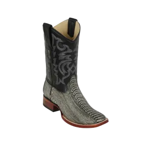 Los Altos Men's Ostrich Leg Skin Wide Square Toe Boots