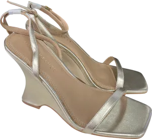 Mint Velvet Gold Metallic Wedge Heels BNIB UK 7 EU 40 👠