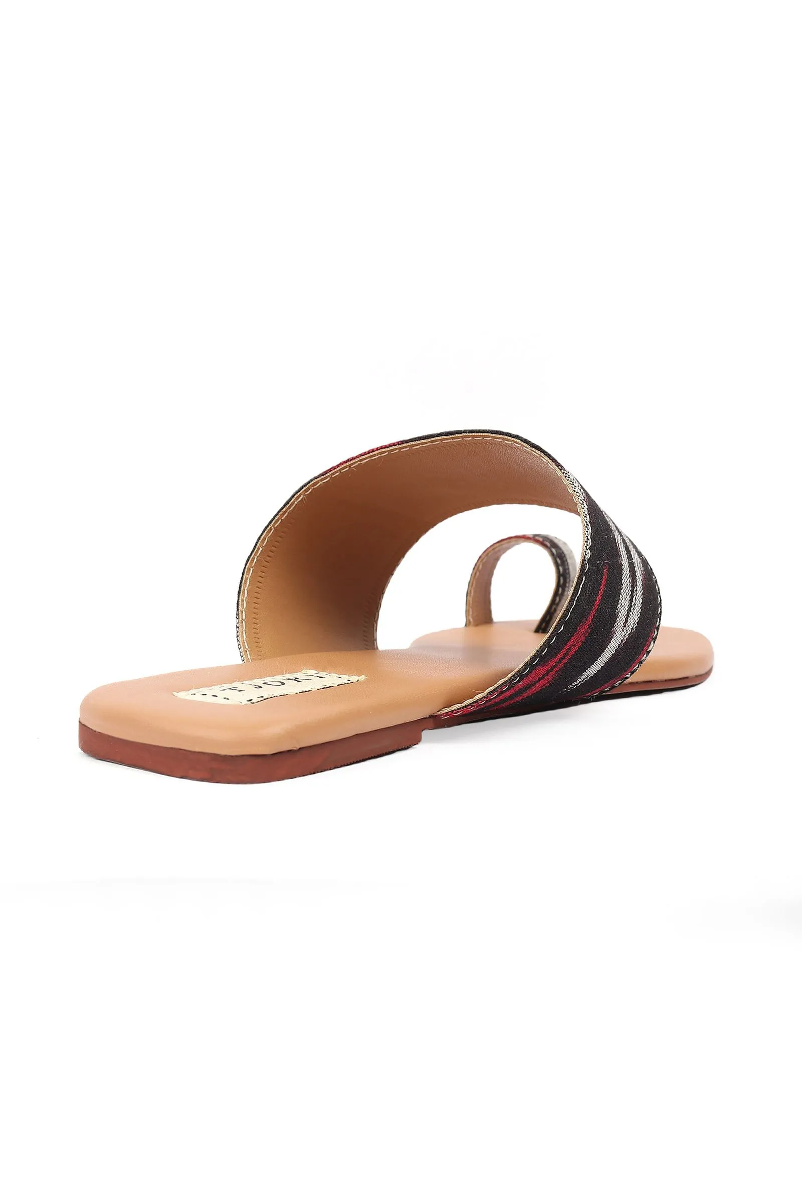 Multi Colored Ikat One Toe Cruelty Free Leather Flats