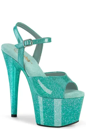 Pleaser USA Adore-709GP 7inch Pleasers - Aqua Glitter