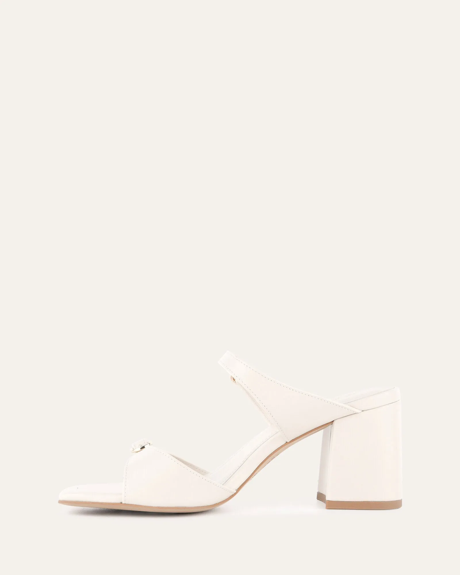 SPENCER MID HEEL SANDALS OFF WHITE LEATHER