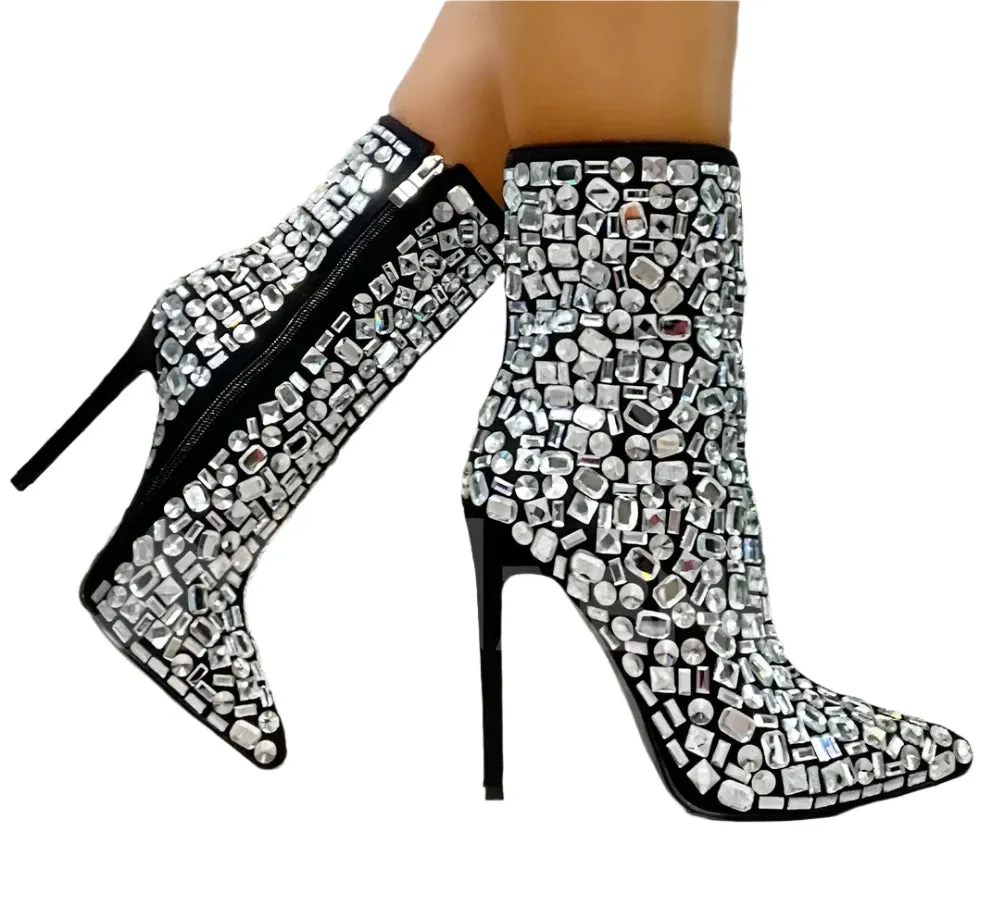 TEEK - Black Crystal Bling Babe Boots