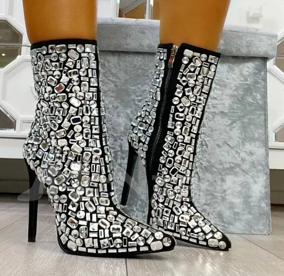 TEEK - Black Crystal Bling Babe Boots