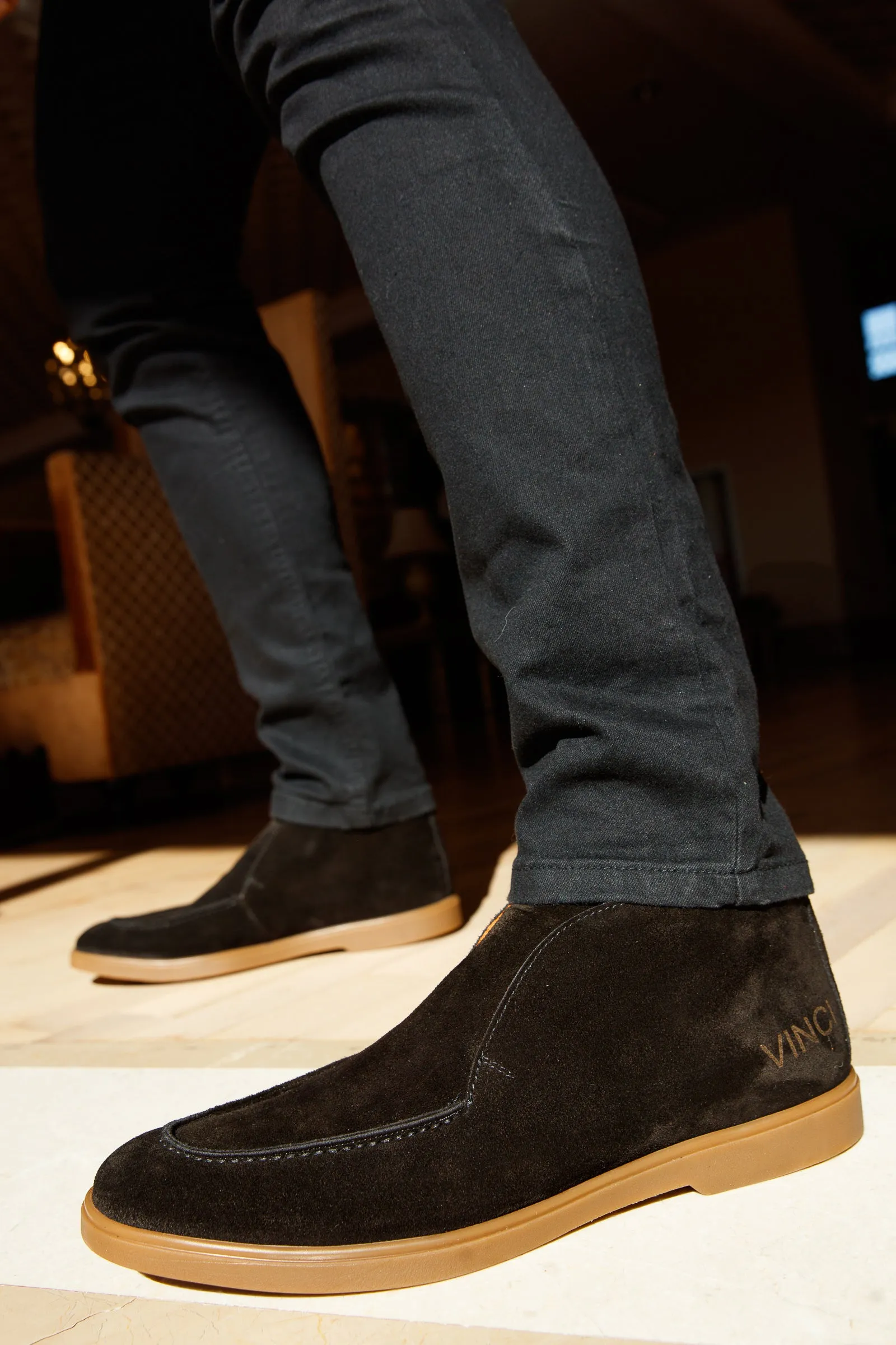 The Belek Black Open Walk Suede Leather Men Boot