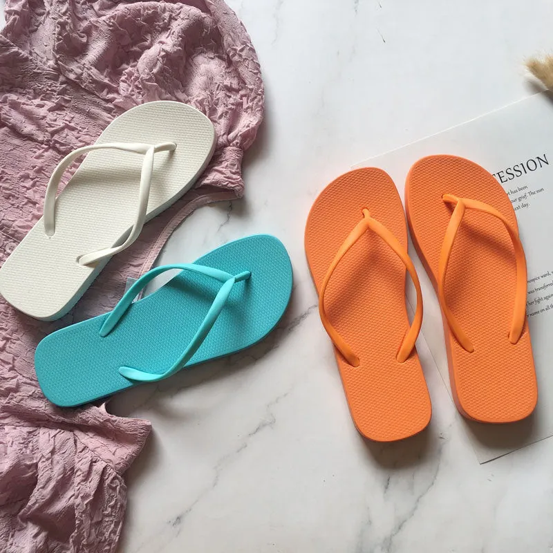 Women Bright Color Non-slip Fashion Casual Summer Flip Flops