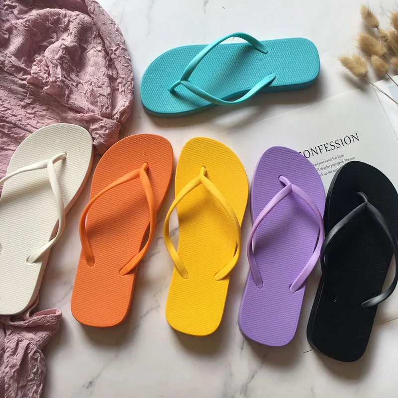 Women Bright Color Non-slip Fashion Casual Summer Flip Flops